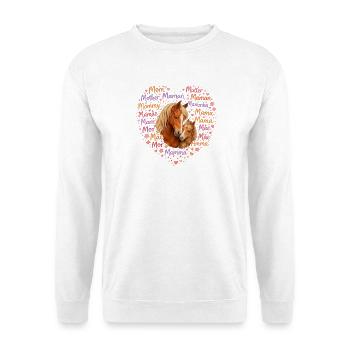 Horses Mom Heart – Mother's Day Gift Horse Love - Unisex Sweatshirt - white - Front
