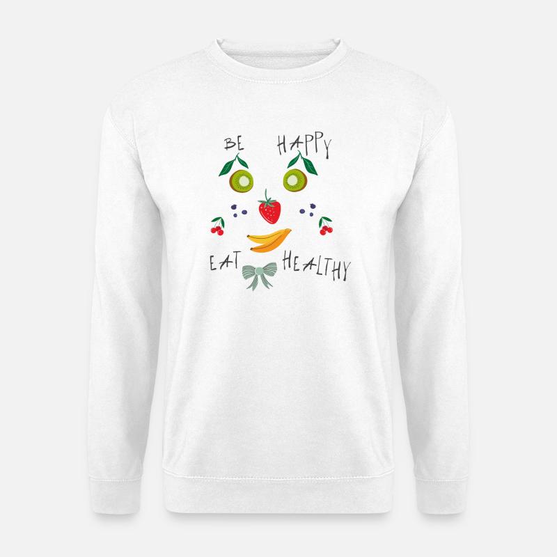 Be Happy  Obst - Unisex Pullover - Weiß
