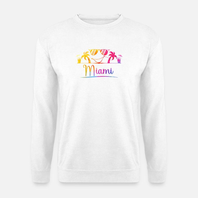 Miami Beach Palm Rainbow Design - Unisex Sweatshirt - white