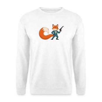 Fox Gentleman with Pistol - Unisex Sweatshirt - white - Front