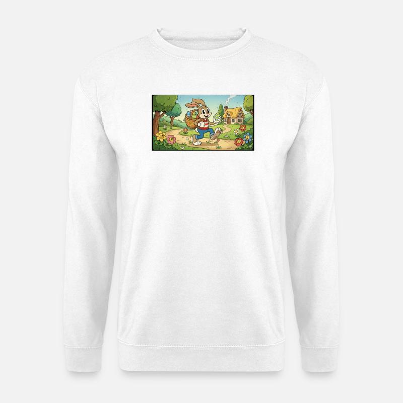 Osterhase im Blumenweg - Unisex Pullover - Weiß