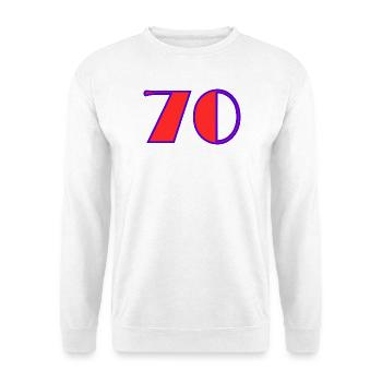 70. 70 ANS. 70e ANNIVERSAIRE. ANNIVERSAIRE 70 ANS. - Sweat-shirt Unisexe - blanc - Devant