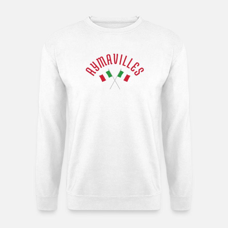 Aymavilles italienische Flaggen - Unisex Pullover - Weiß