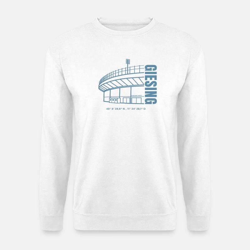 Stadion Print Grünwalder - Unisex Pullover - Weiß