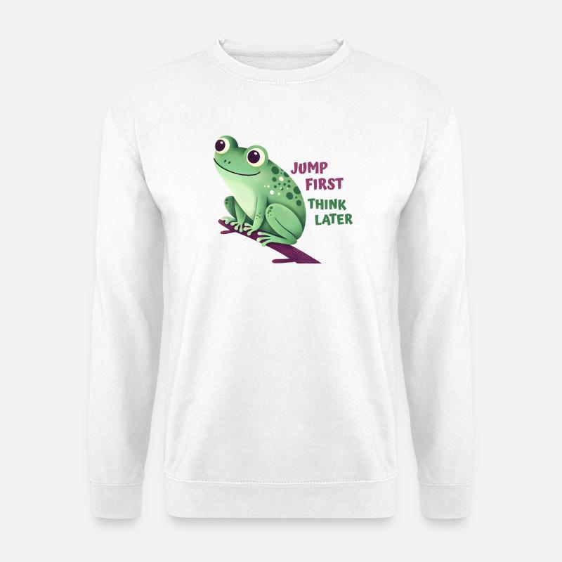 Frosch mit Zitat - Unisex Pullover - Weiß