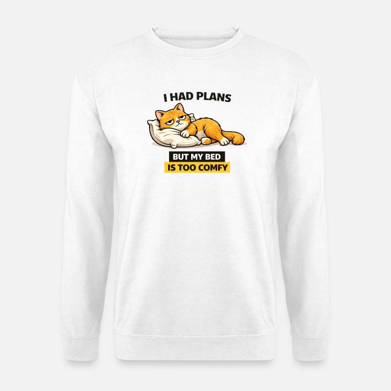 Bequeme Katzenbettpläne - Unisex Pullover - Weiß