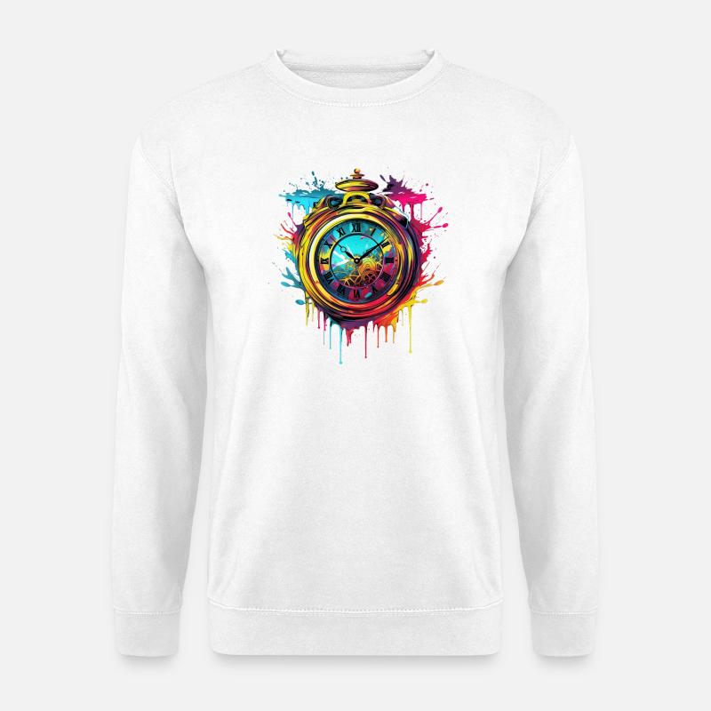 Uhr - Zeit - Zeitlos - Unisex Pullover - Weiß