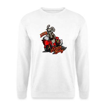 Eier Hasen Biker Motiv – Hasta La Vista Baby - Unisex Pullover - Weiß - Vorne