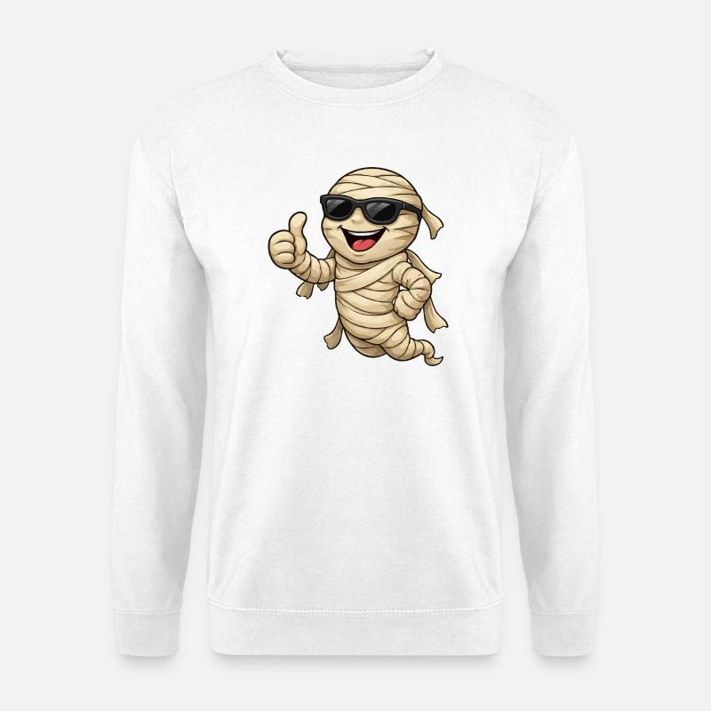 Coole Mumie mit Sonnenbrille - Unisex Pullover - Weiß