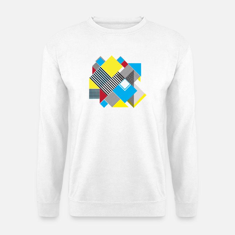 Geometrische Farbquadrat-Komposition - Unisex Pullover - Weiß