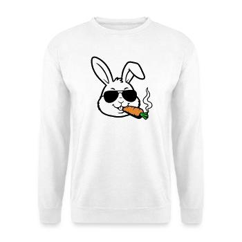 Hase Brille Karotte Comic - Unisex Pullover - Weiß - Vorne
