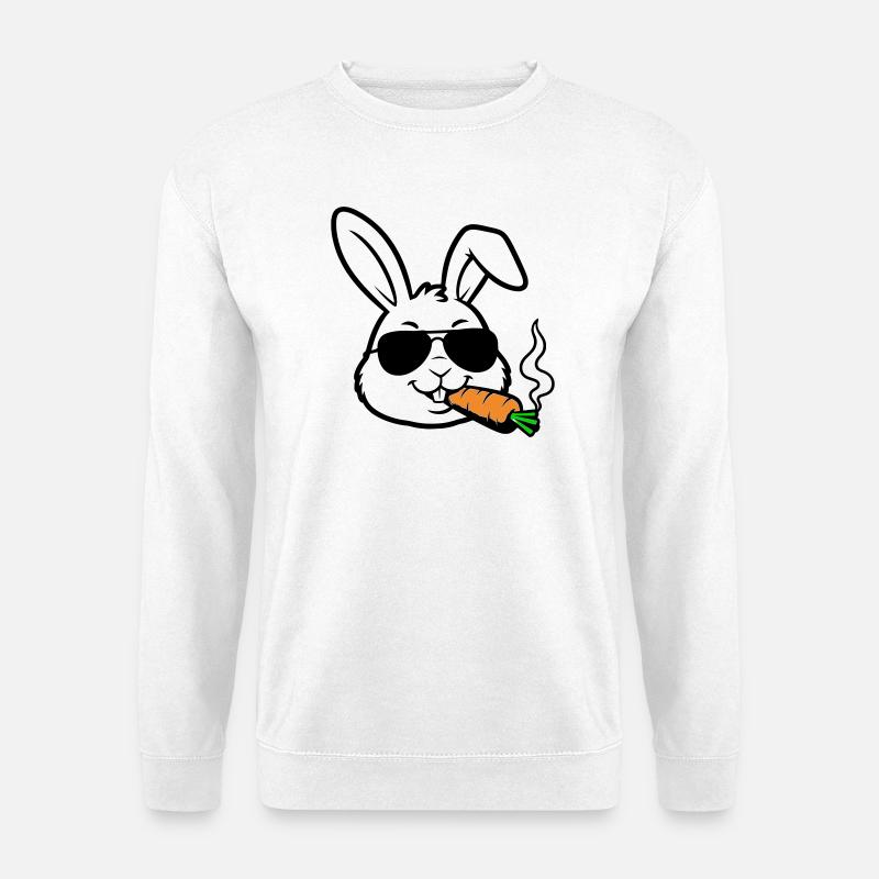Hase Brille Karotte Comic - Unisex Pullover - Weiß
