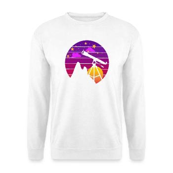 Retro Astronomie Teleskop Sonnenuntergang - Unisex Pullover - Weiß - Vorne