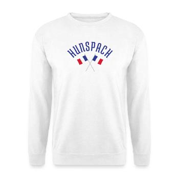 Gewölbtes HUNSPACH mit gekreuzten französischen Flaggen - Unisex Pullover - Weiß - Vorne