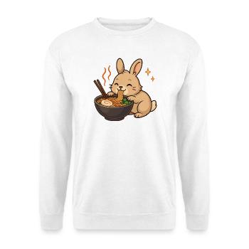 Hase mit Nudeln Ramen kawaii Hase - Unisex Pullover - Weiß - Vorne