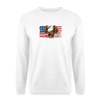 Aigle de la Liberté sur le drapeau américain - Sweat-shirt Unisexe - blanc - Devant
