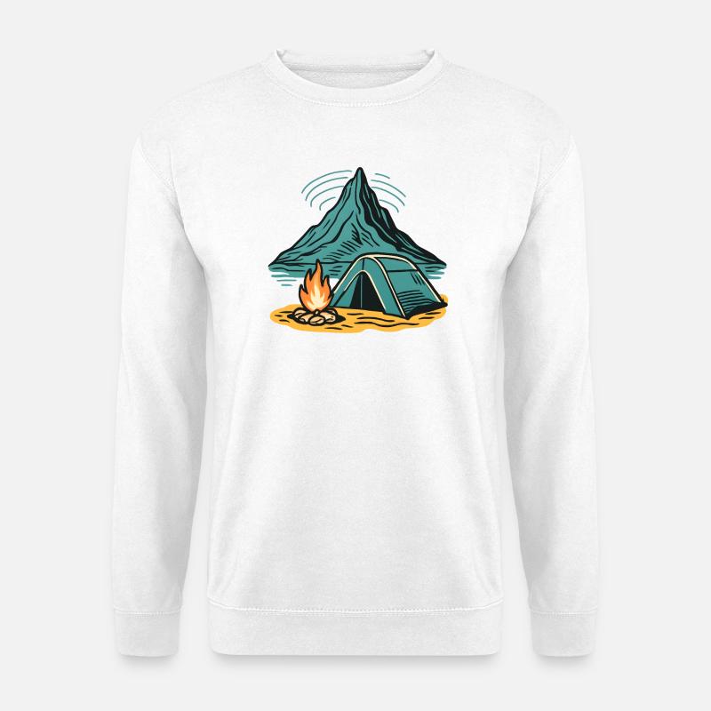 Mountain camping firelight - Unisex Sweatshirt - white