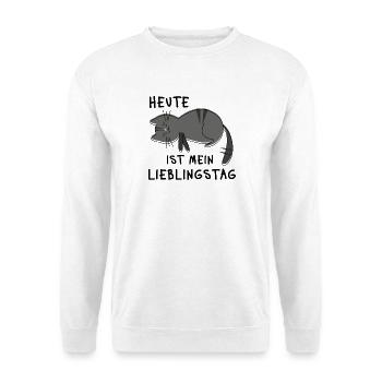 Heute ist mein Lieblingstag – Müde Katze Spruch - Unisex Pullover - Weiß - Vorne
