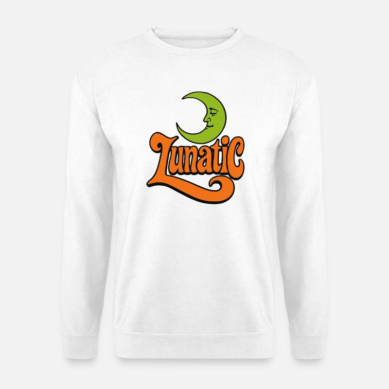 Lunatic Moon Retro Typography - Unisex Sweatshirt - white