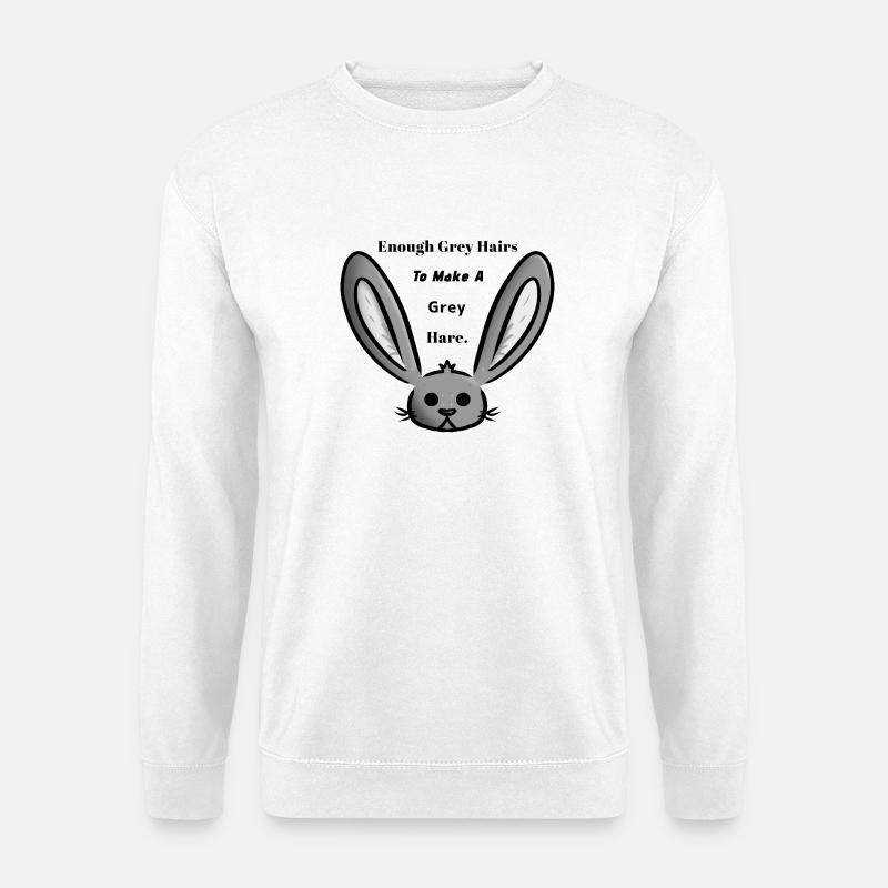Grauer Hase/Haare - Unisex Pullover - Weiß