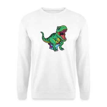 T Rex auf Toilette Cartoon - Unisex Pullover - Weiß - Vorne