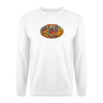 Ungezähmte – Lebendige Echinacea-Wildblumenwiese - Unisex Pullover - Weiß - Vorne