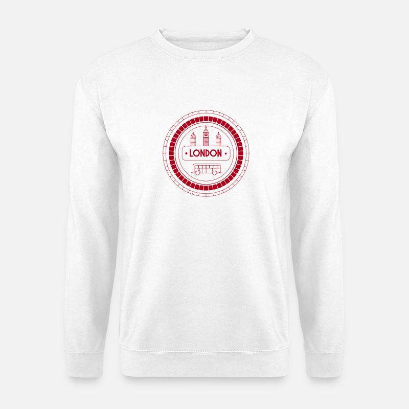 Round Circle London und Bus - Unisex Pullover - Weiß