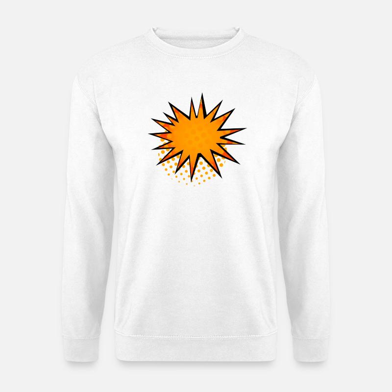 Halftone Comic Starburst Border - Unisex Sweatshirt - white