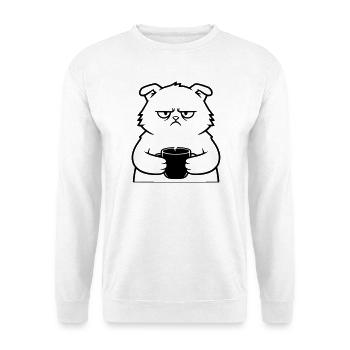Nasty Cat Coffee Outline - Unisex Sweatshirt - white - Front