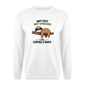 Chill Sloth Kaffee & Nickerchen - Unisex Pullover - Weiß - Vorne