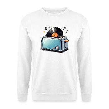 Vinyle dans le grille-pain – Motif musical drôle - Sweat-shirt Unisexe - blanc - Devant