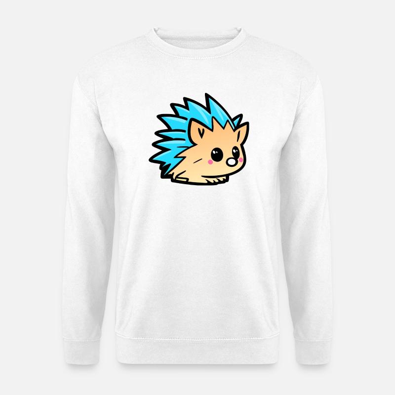 Süßer Kawaii-Igel-Doodle-Cartoon - Unisex Pullover - Weiß