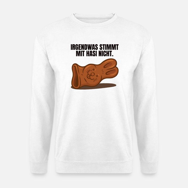 Hasi Ostern Schokohase lustig - Unisex Pullover - Weiß