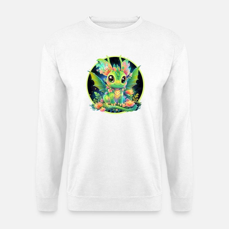 Blütenkreis Gründrache - Unisex Pullover - Weiß
