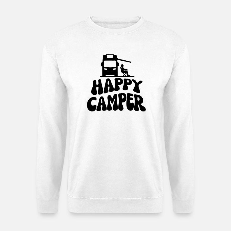 Happy Camper - Unisex Pullover - Weiß