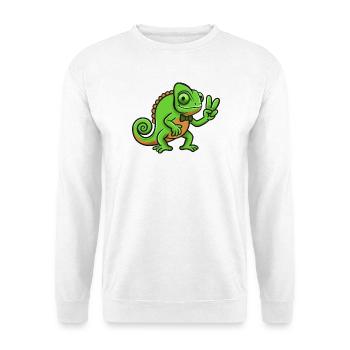 Chameleon Gentleman Peace Sign - Unisex Sweatshirt - white - Front