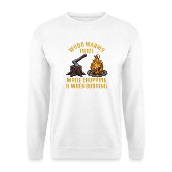 Bois : Couper vs. Brûler - Sweat-shirt Unisexe - blanc - Devant