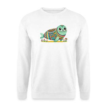 Cute Seal Mandala - Unisex Sweatshirt - white - Front