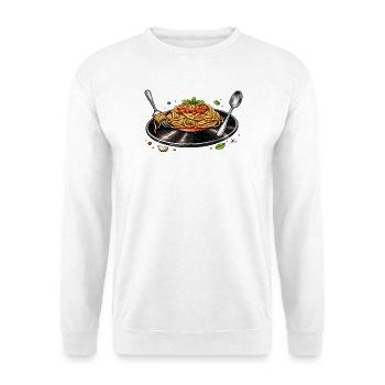 Spaghettis sur disque vinyle - Sweat-shirt Unisexe - blanc - Devant