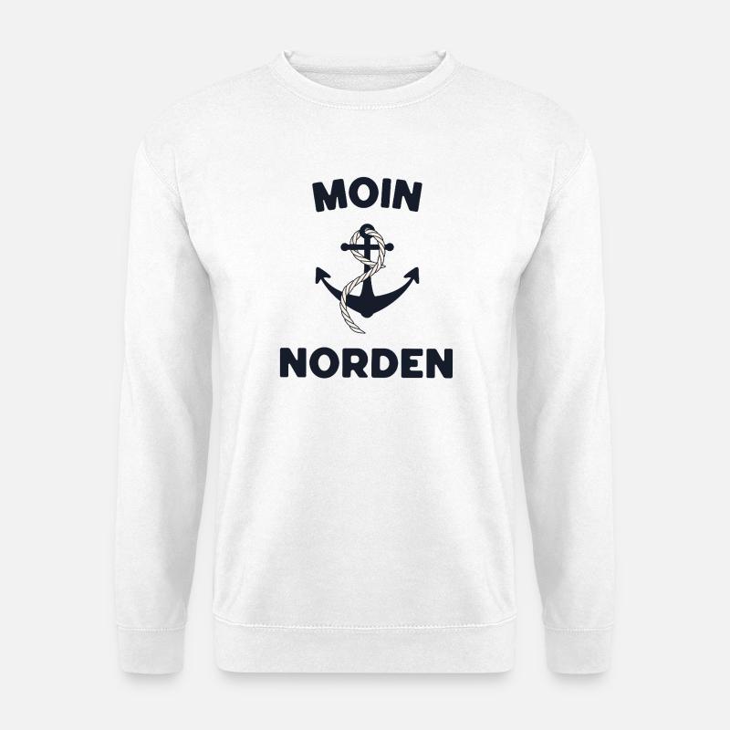 Moin Norden – Maritimes Anker-Design - Unisex Pullover - Weiß