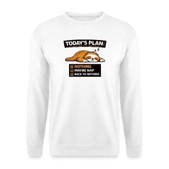 Plan aujourd’hui : Liste de contrôle pour la sieste du chat - Sweat-shirt Unisexe - blanc - Devant