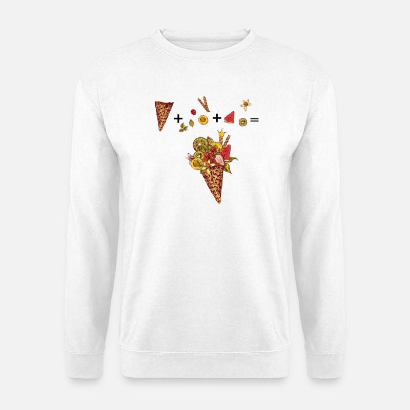  Eiswaffel mit buntem Obst - Unisex Sweatshirt - white