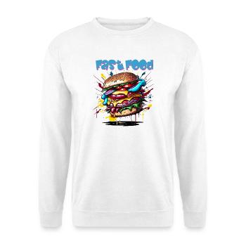 Burger - Hamburger - Fastfood - Unisex Pullover - Weiß - Vorne