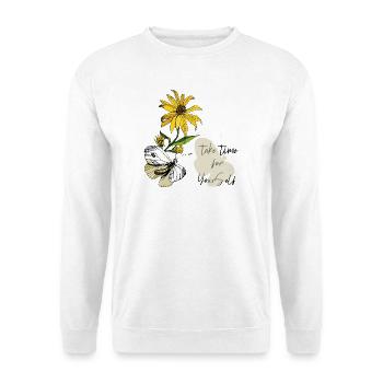 Sonnenblume & Schmetterling - Unisex Pullover - Weiß - Vorne