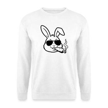 Cool Bunny Glasses Carrot Outline - Unisex Sweatshirt - white - Front
