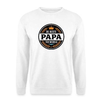 Leuk Vaderdag Shirt, Hoodie Beste Papa - Unisex Pullover - Weiß - Vorne