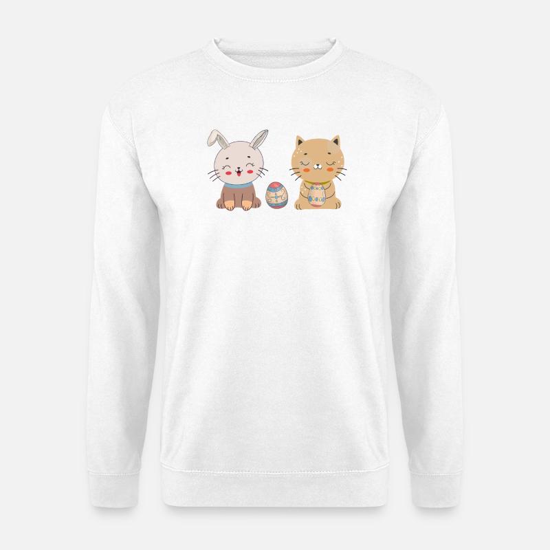 niedliche Katzen  Osterfest - Unisex Pullover - Weiß