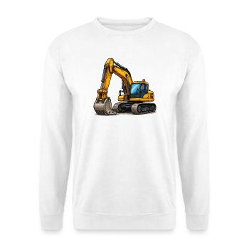 Gelber Bagger - Unisex Pullover - Weiß - Vorne