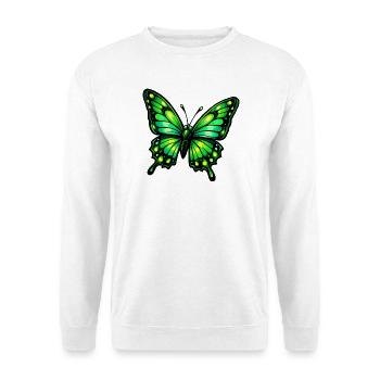 Grüner Schmetterling - Unisex Pullover - Weiß - Vorne