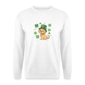 Labrador Leprechaun and Green Clover Dog - Unisex Sweatshirt - white - Front